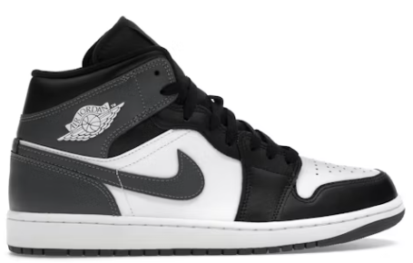 Jordan 1 Mid Black White Iron Grey