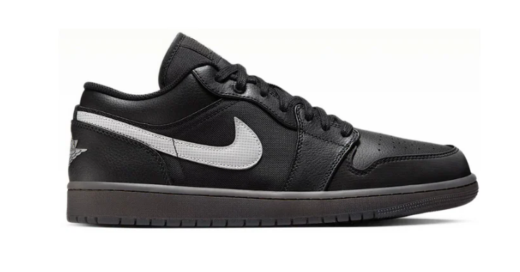 Jordan 1 Low Black White Dark Smoke Grey (REFLECTIVE SWOOSH)