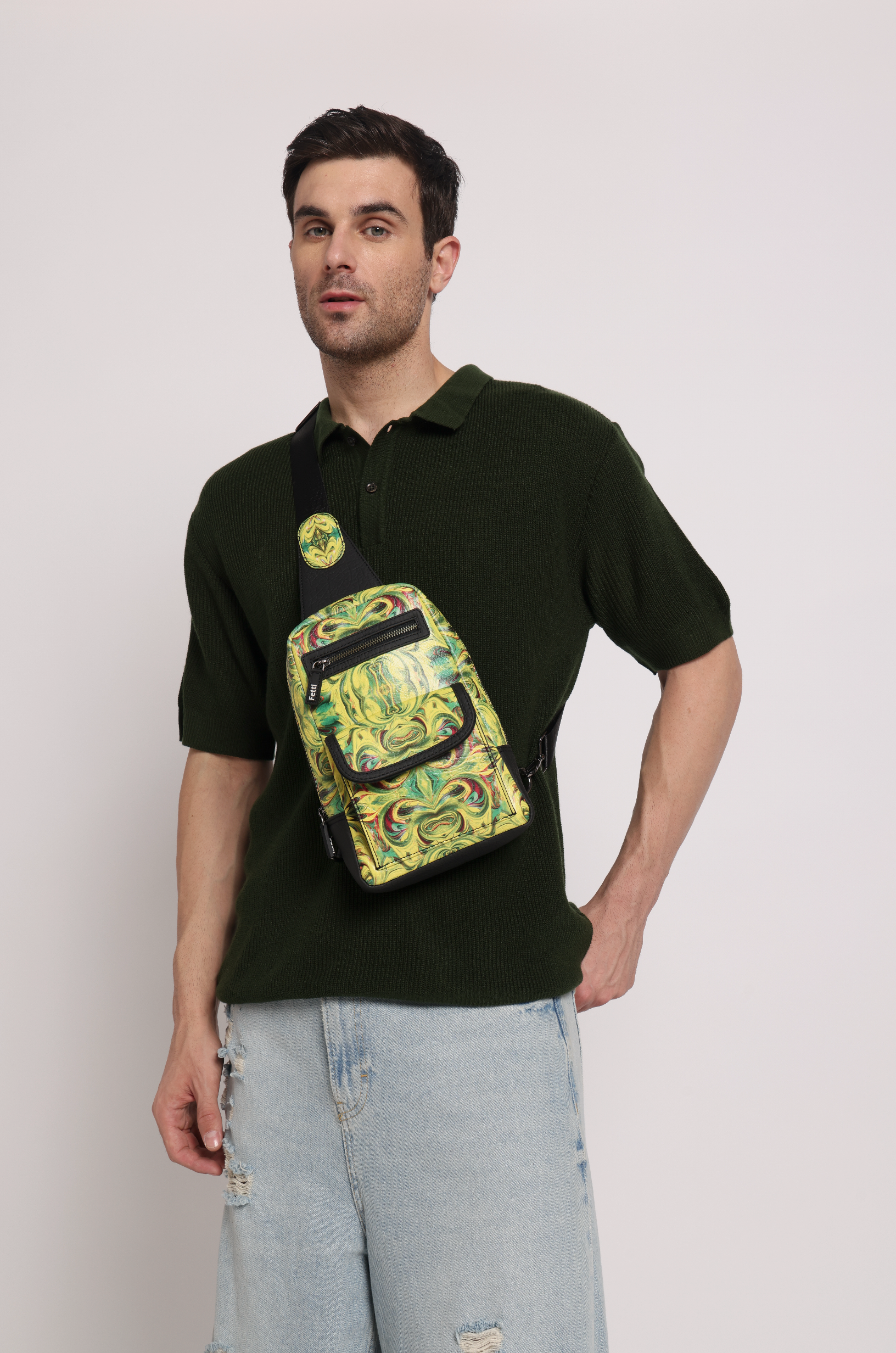 Kosmic Immersion Sling Bag - Helios Men - Fetti