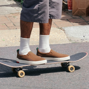 Ludic Petrichor Brown Enhanced Canvas slip-on sneakers