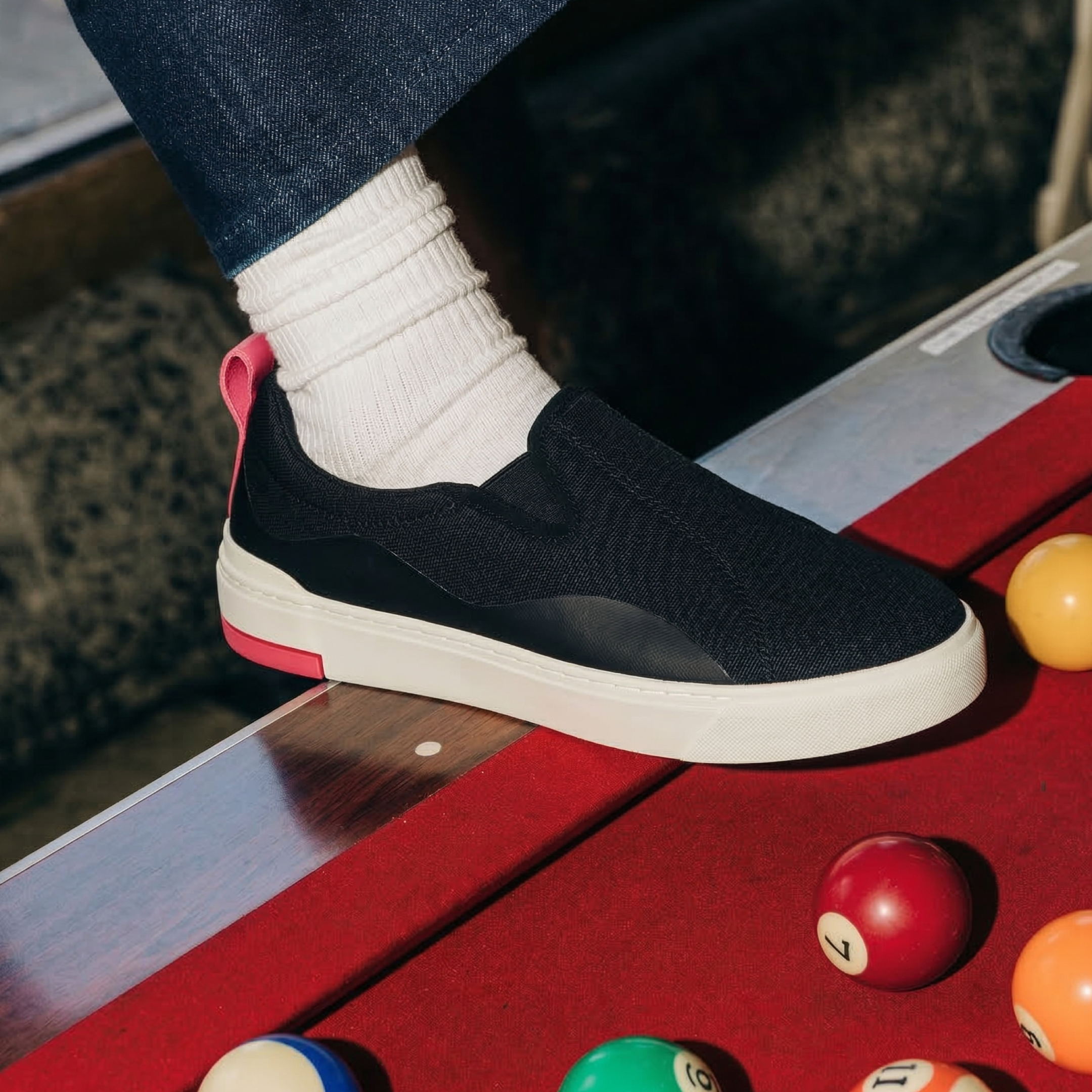 Ludic Orca Black Enhanced Canvas slip-on sneakers