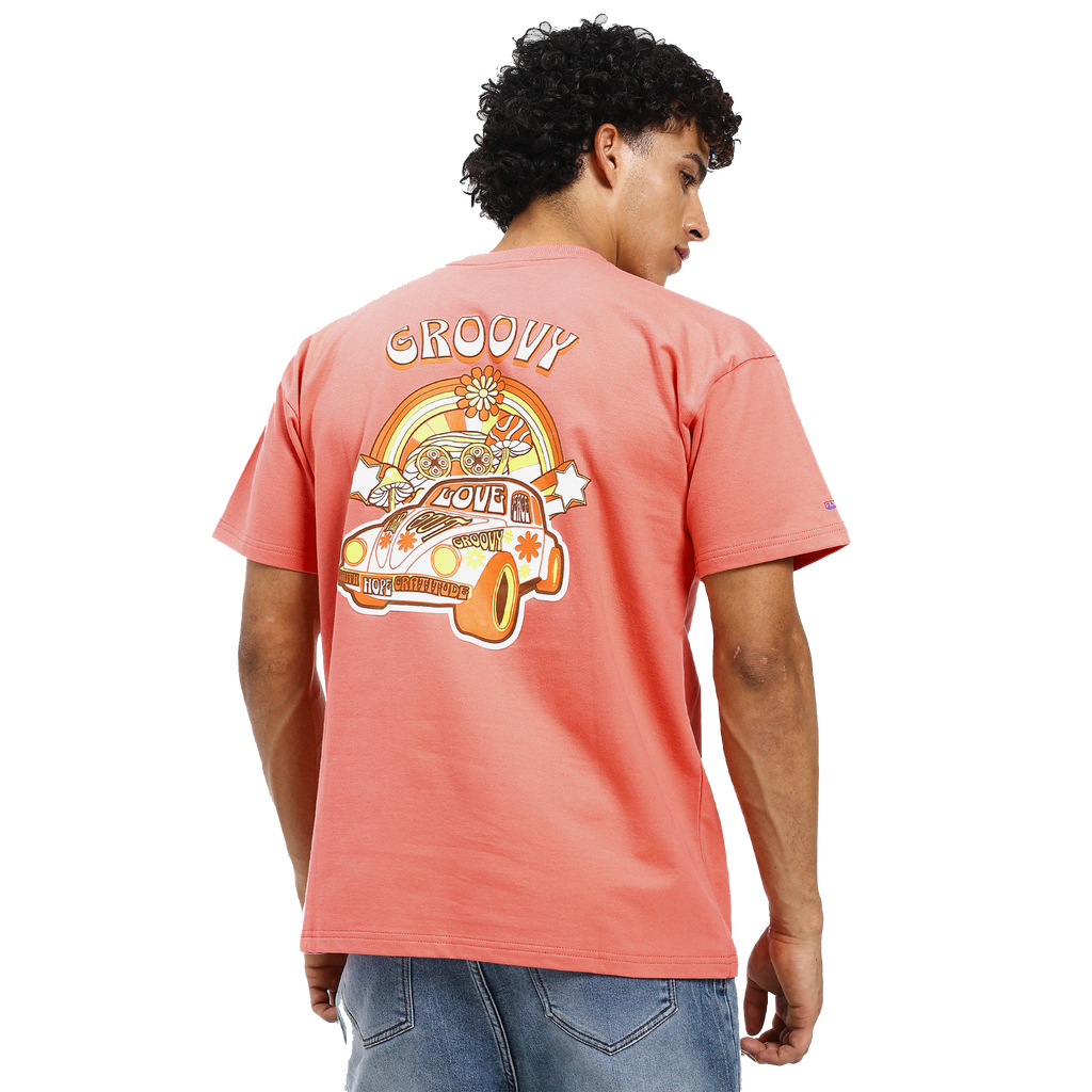 Groovy peach puff t-shirt