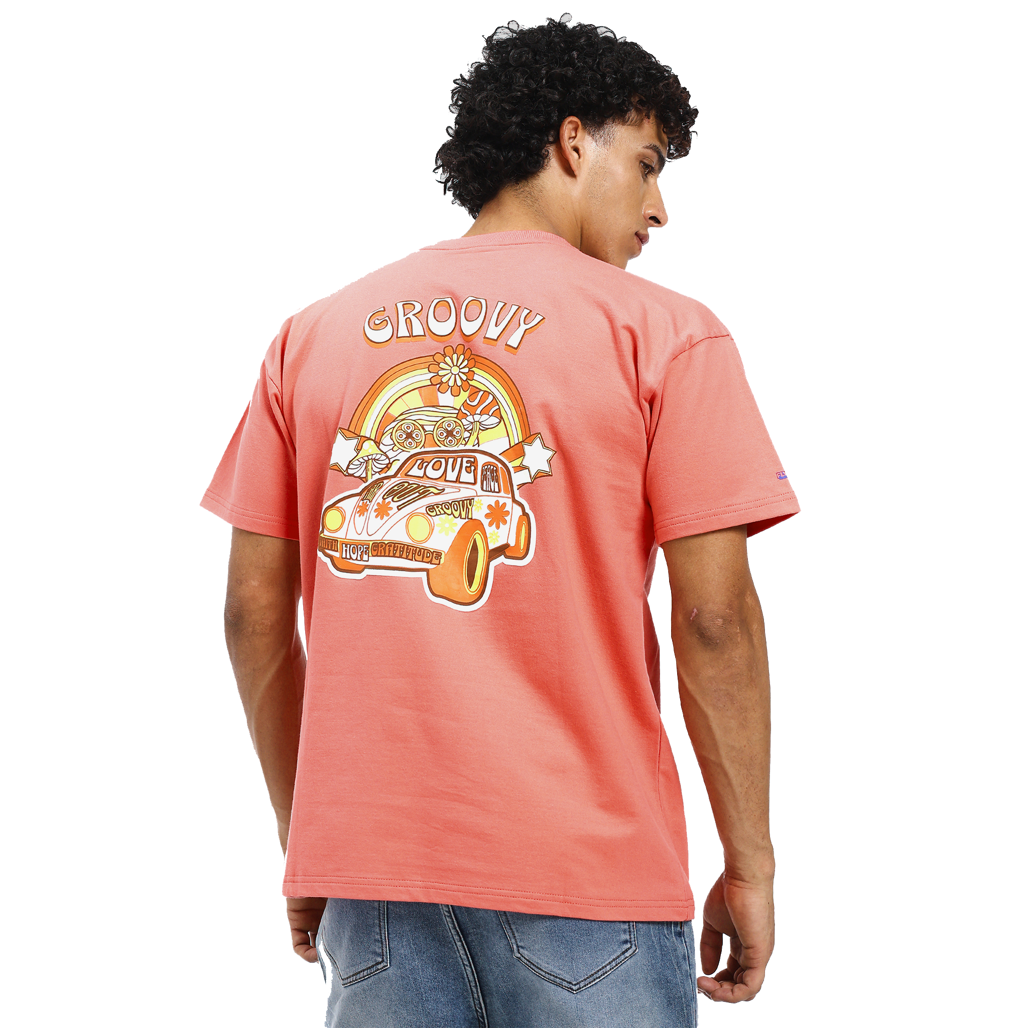 Groovy peach puff t-shirt