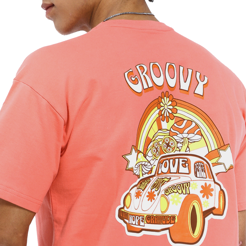 Groovy peach puff t-shirt