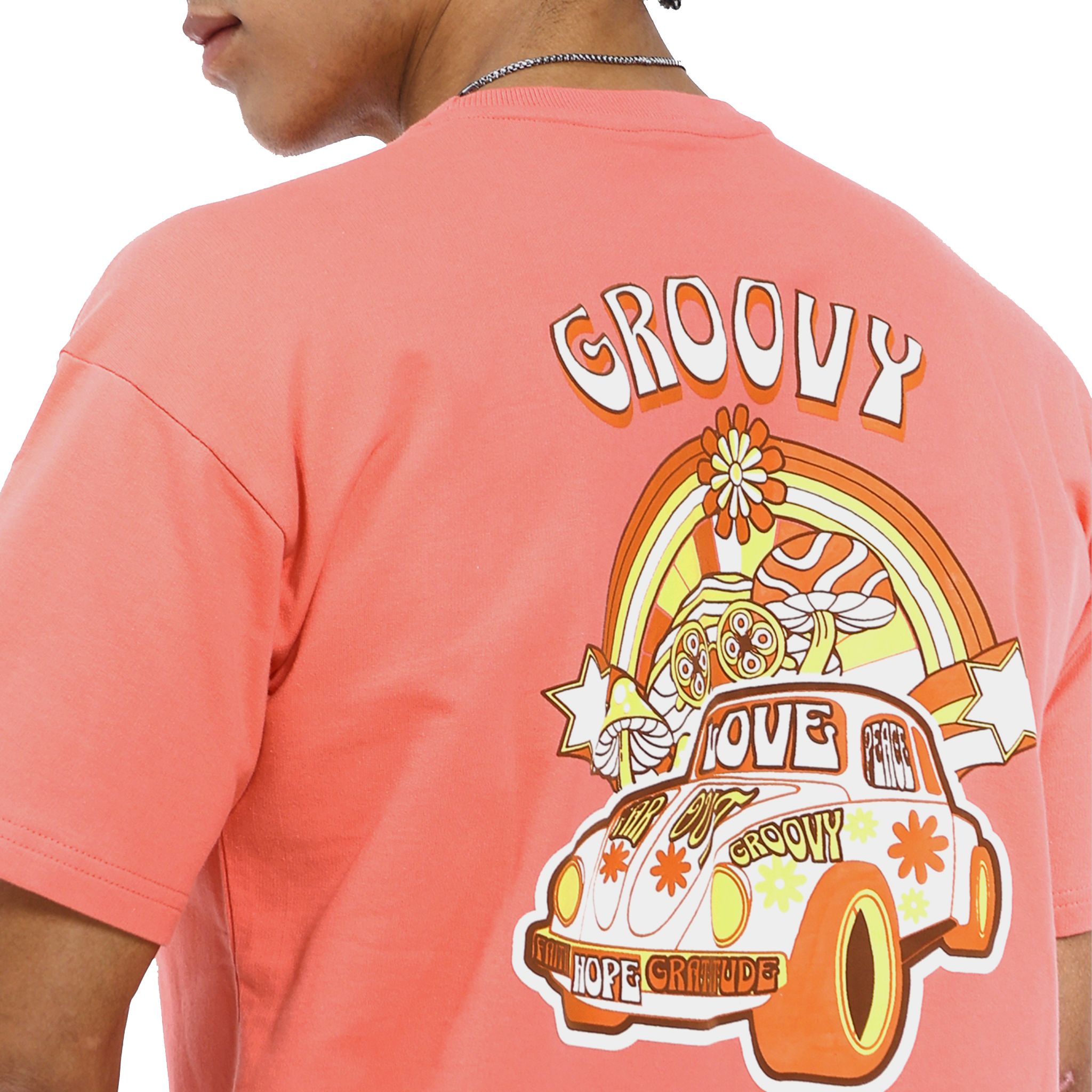 Groovy peach puff t-shirt