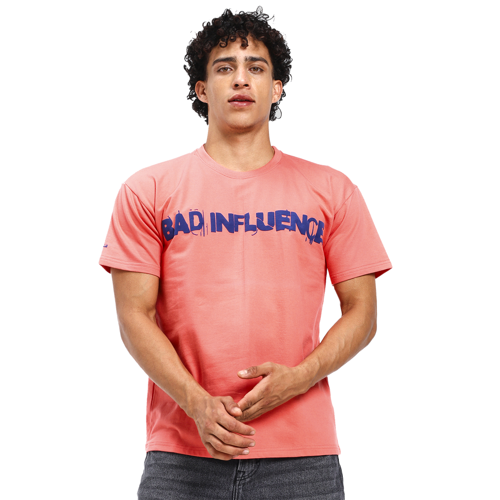 Bad influence peach puff t-shirt