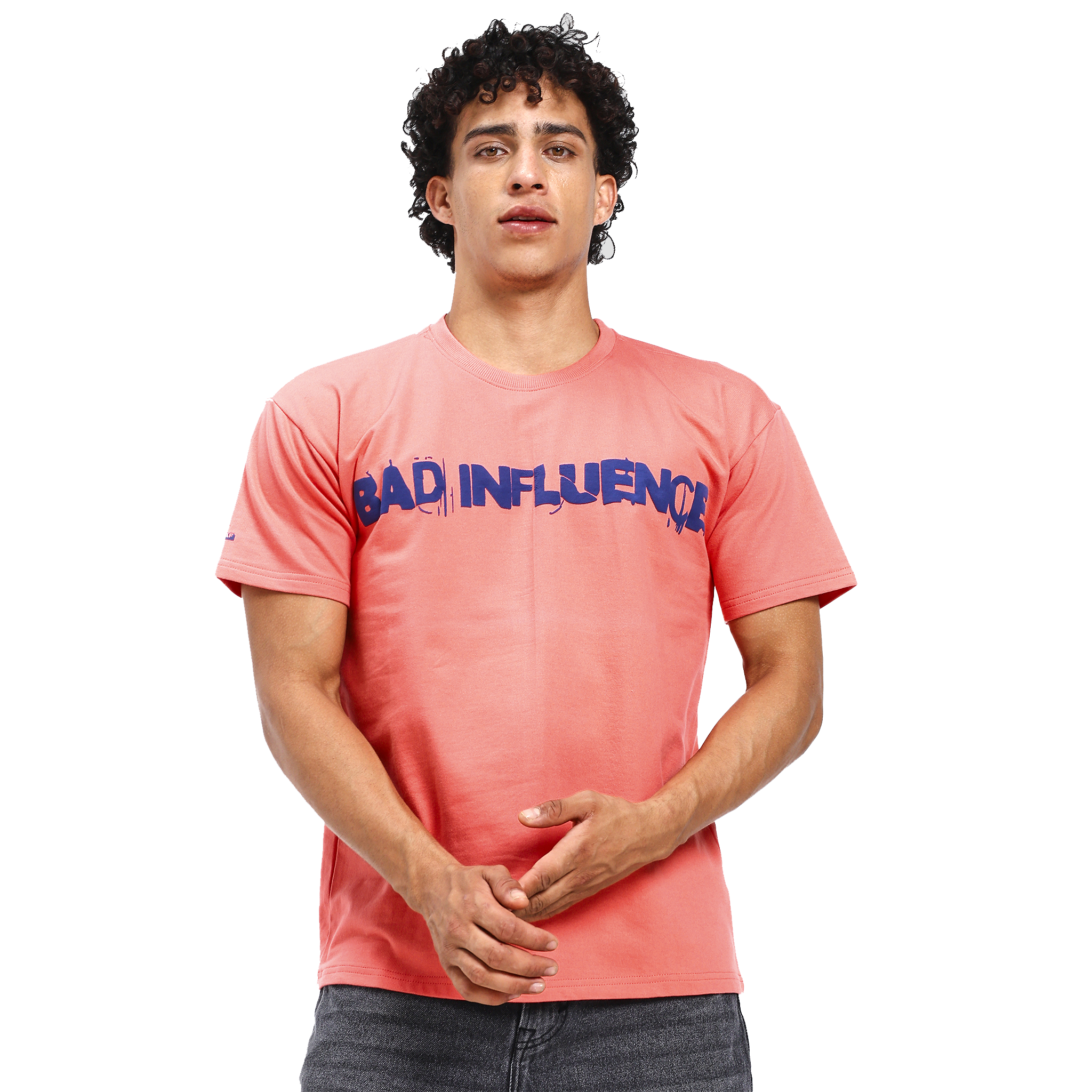 Bad influence peach puff t-shirt
