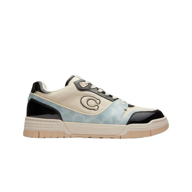COACH Soho Sneaker With Patent Signature leather Sea Mist Black