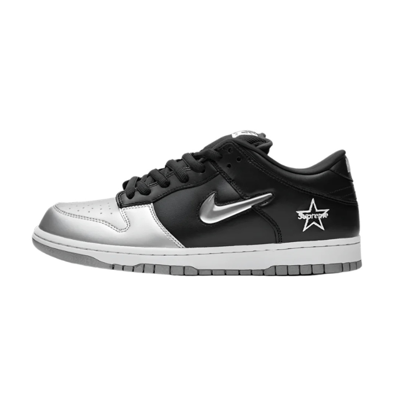 Nike Sb Dunk Low Supreme Jewel Swoosh Silver