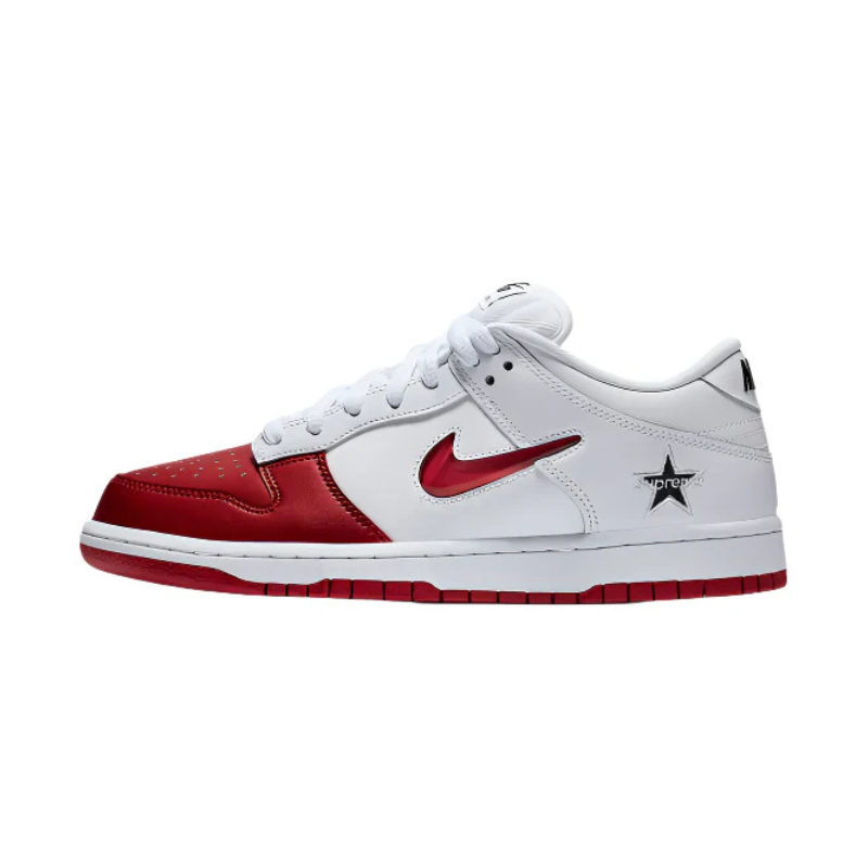 Nike Sb Dunk Low Supreme Jewel Swoosh Red