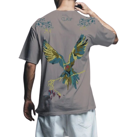VIVIDLY PARROT ASH OVERSIZED T-SHIRT