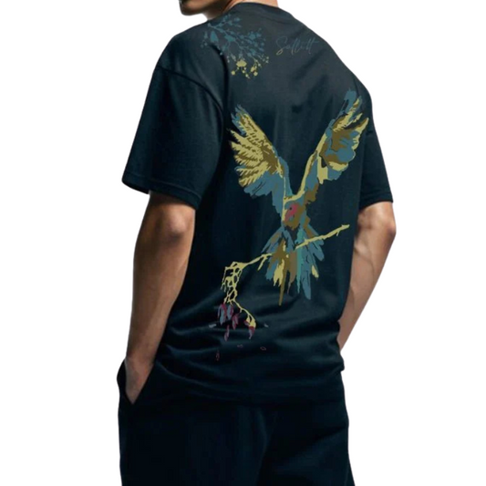 VIVIDLY PARROTBLACK OVERSIZED T-SHIRT