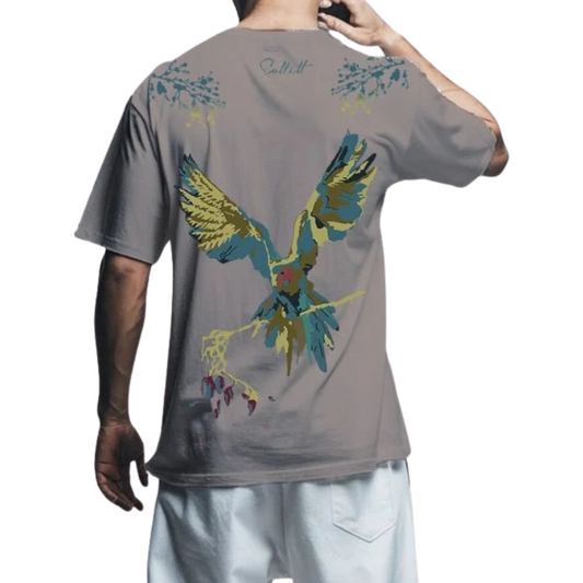 VIVIDLY PARROT ASH OVERSIZED T-SHIRT