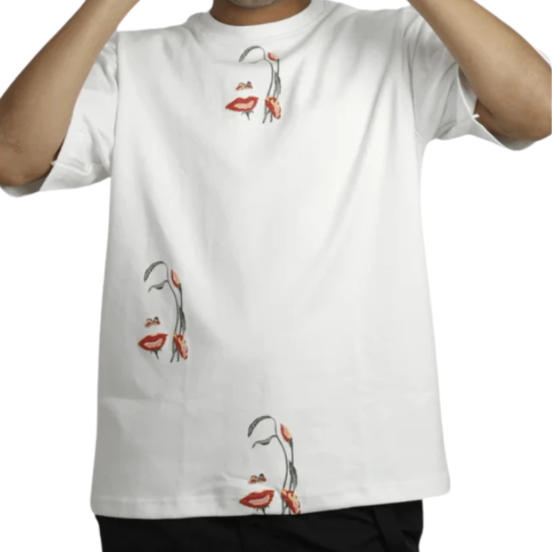 Sullitt White Flower Face Tshirt