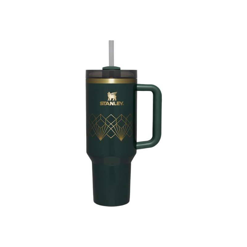 Stanley Deco Collection Quencher H2.0 Flowstate Tumbler 40 Oz Forest Gloss Deco
