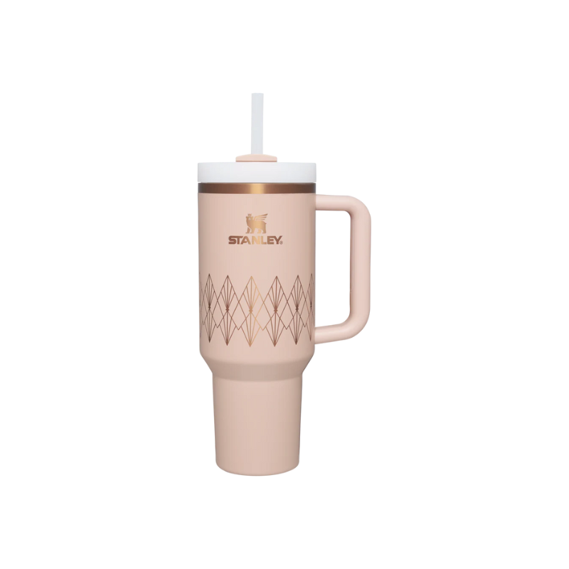 Stanley Deco Collection Quencher H2.0 Flowstate Tumbler 40 Oz Blush Gloss Deco