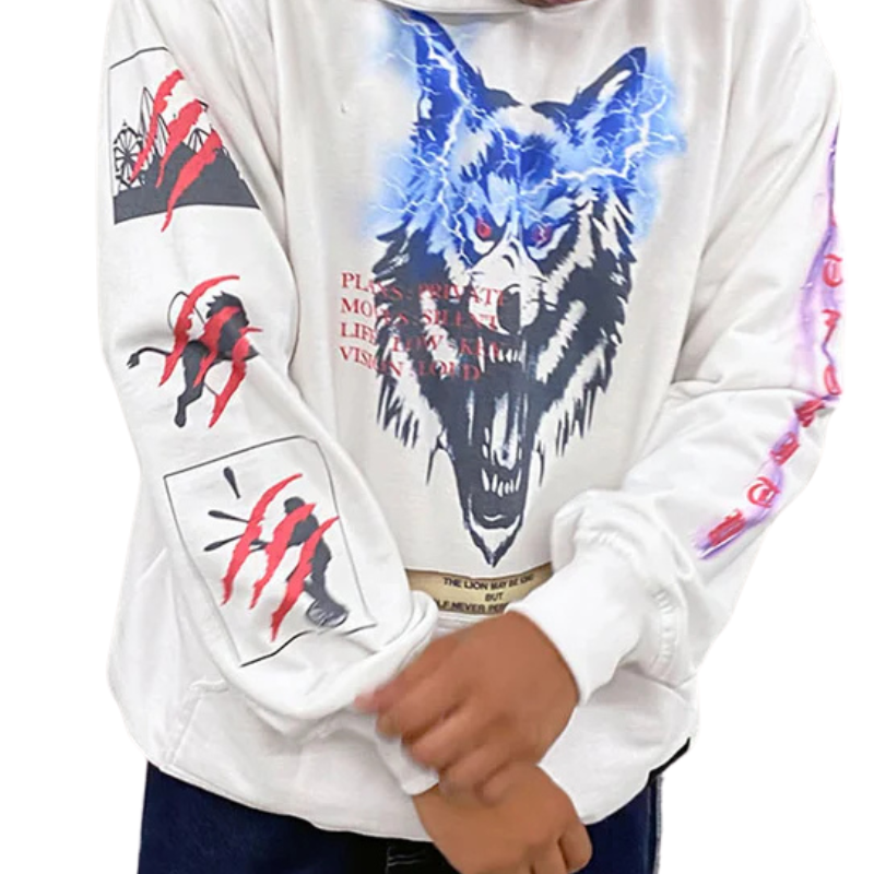 Wolf Mentality White Hoodie