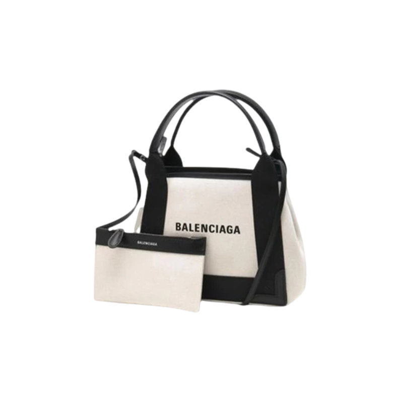 Balenciaga Navy Cabas Tote Bag Xs Light Beige Black