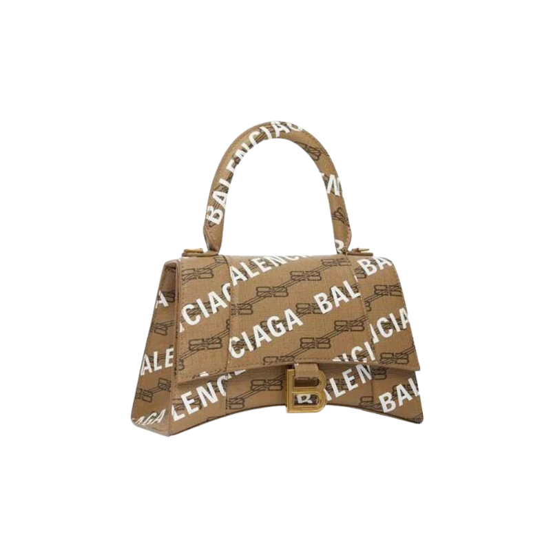 Balenciaga Hourglass Top Handle Bb Monogram Beige