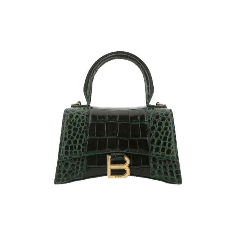Balenciaga Hourglass Handbag Bottle Green