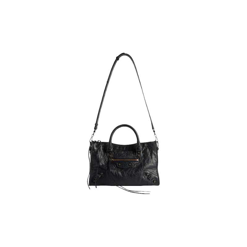 Balenciaga Le City Small Bag In Black Arena Storico Lambskin Brass Hardware Black(8114422Abek1000)