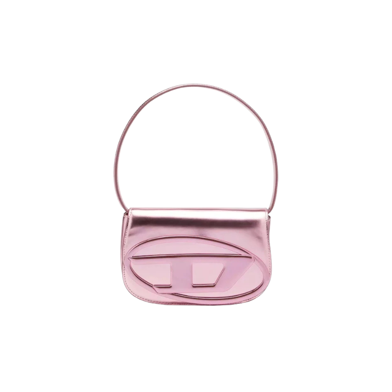 Diesel 1Dr Shoulder Bag Mirrored Leather Pink