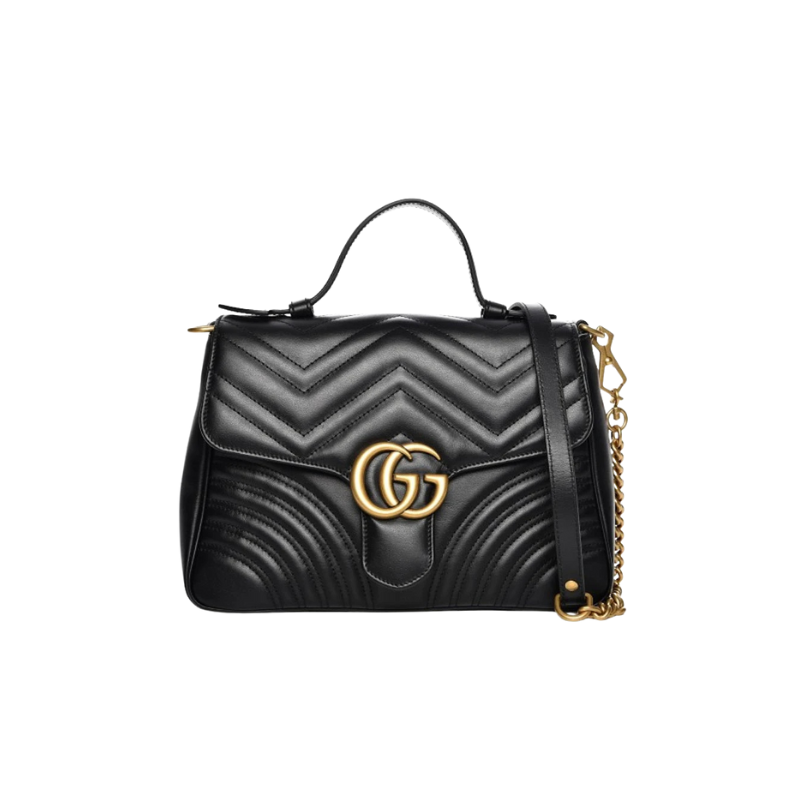 Gucci Gg Marmont Small Top Handle Bag Black