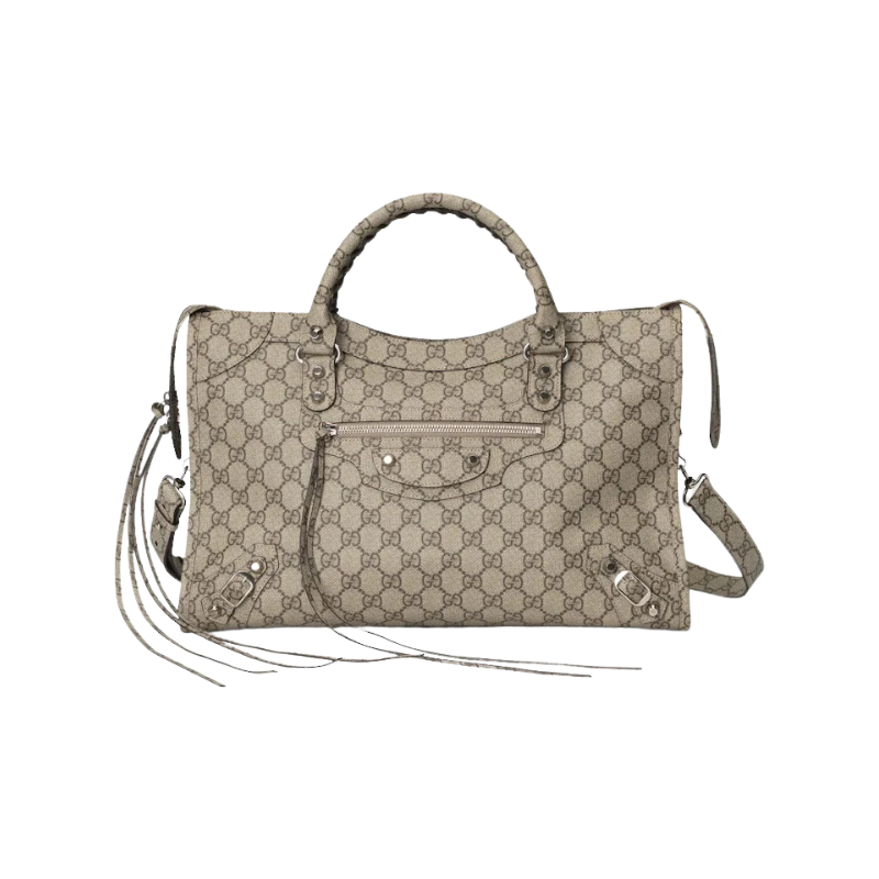 Gucci X Balenciaga The Hacker Project Medium Neo Classic Bag Variation 2 Beige/Ebony