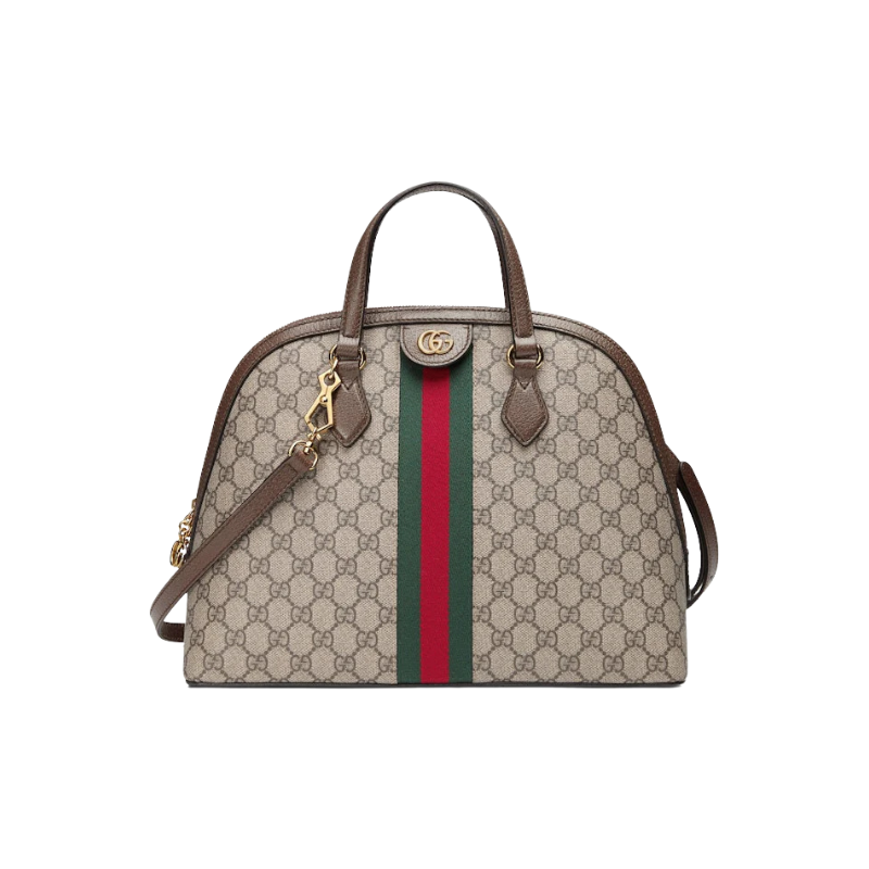 Gucci Ophidia Top Handle Gg Supreme Medium Beige/Ebony