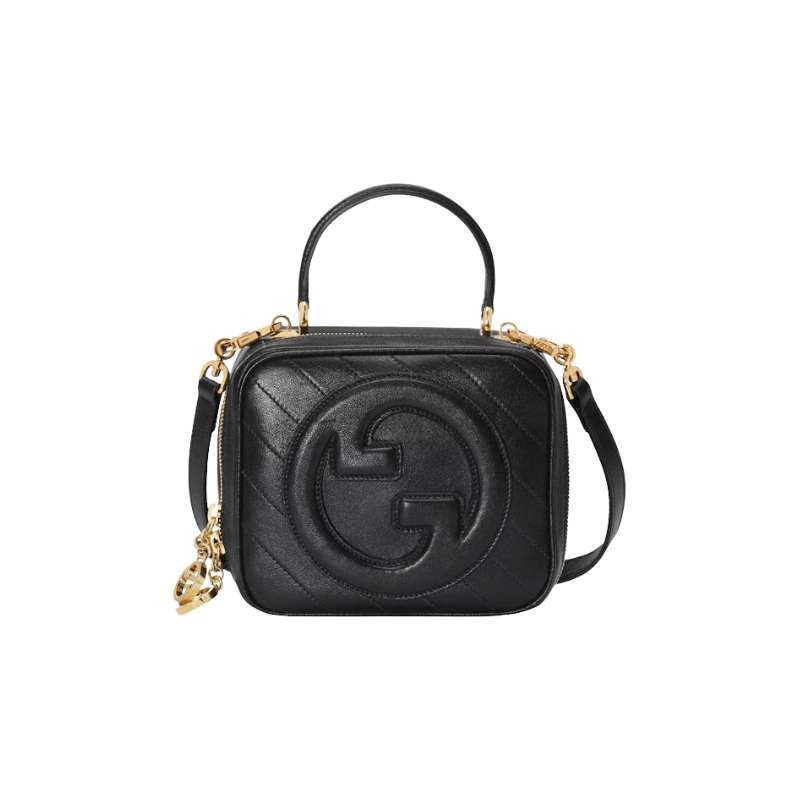 Gucci Blondie Top Handle Bag Gold-Tone Black