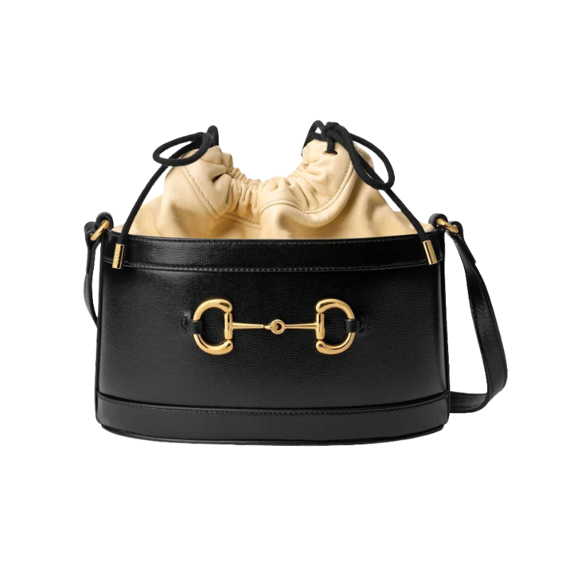 Gucci 1955 Horsebit Bucket Bag Small Black/Butter