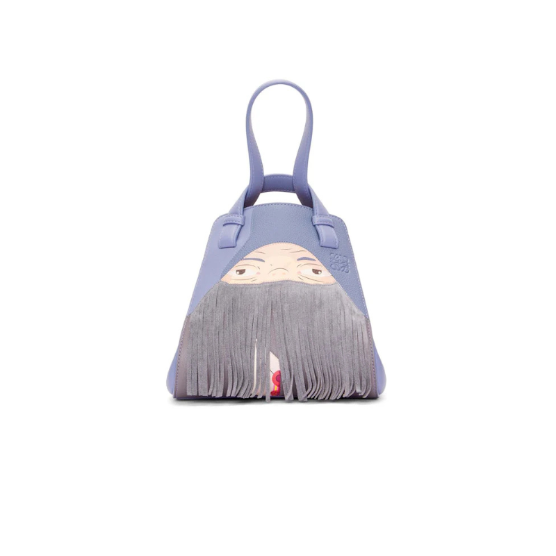 Loewe X Howls Markl Hammock Nugget Bag In Nappa Calfskin Blueberry