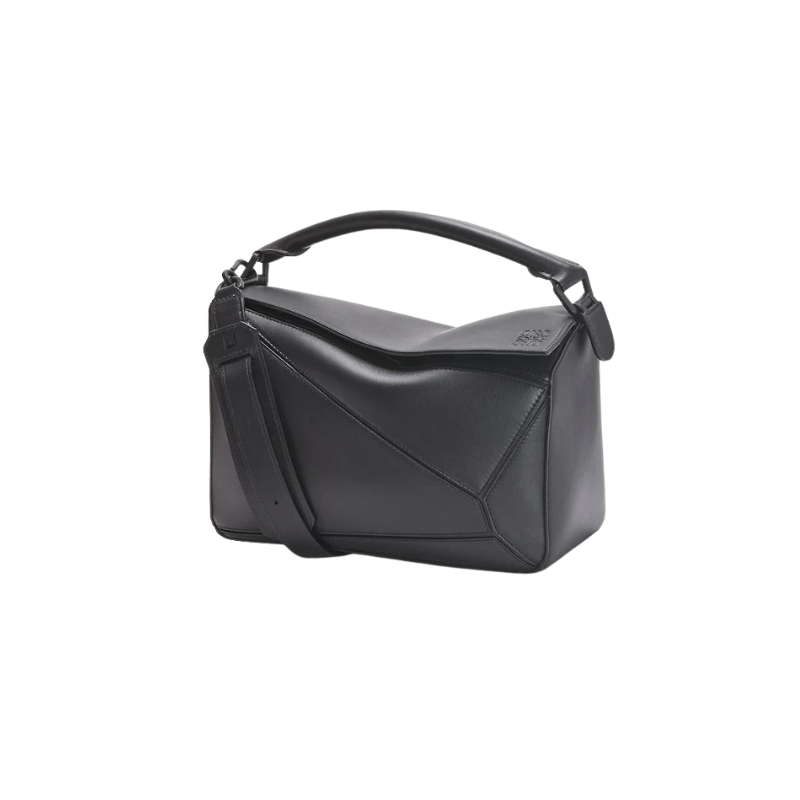 Loewe Puzzle Bag In Satin Calfskin Black