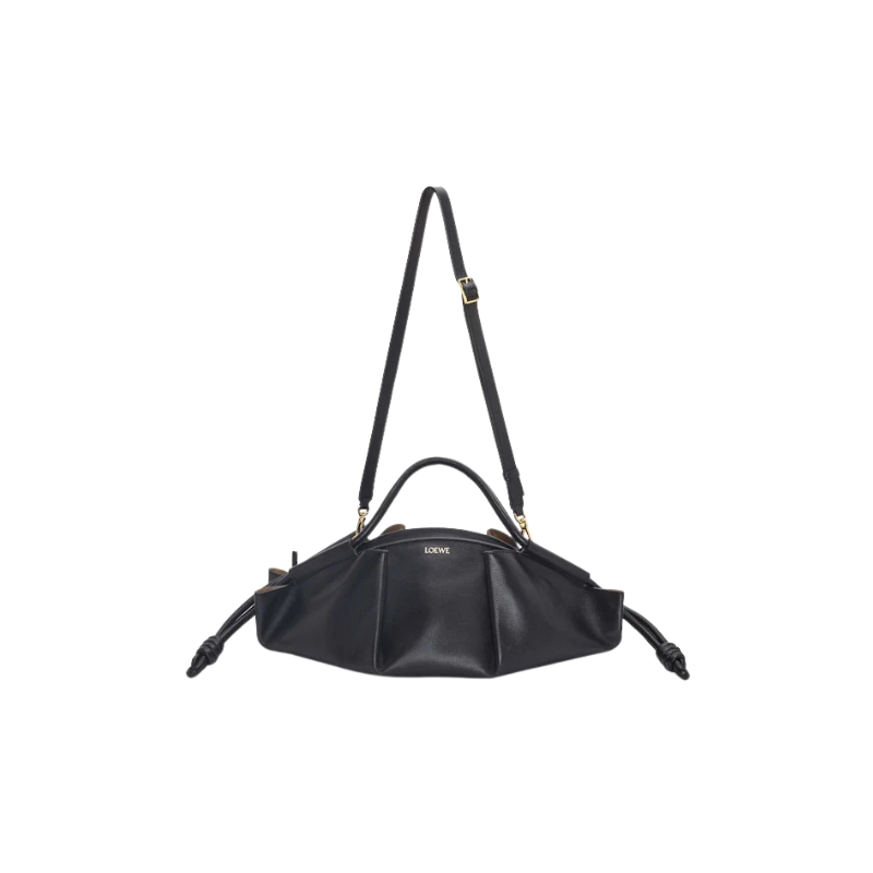 Loewe Paseo Bag In Shiny Nappa Calfskin Black