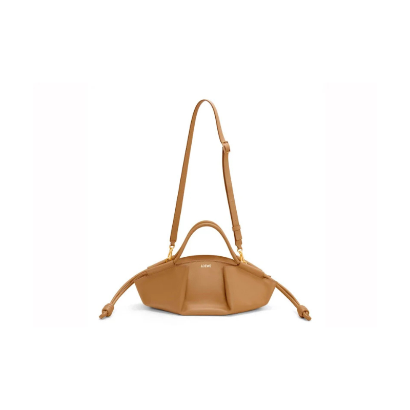 Loewe Small Paseo Bag In Shiny Nappa Calfskin Oak