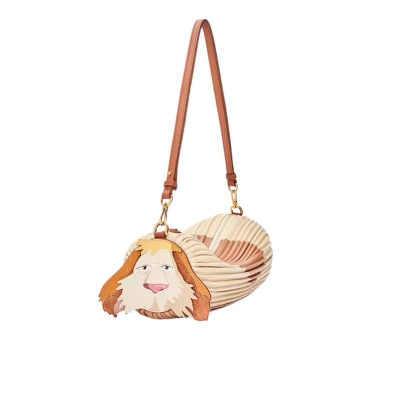 Loewe X Howls Heen Bracelet Pouch In Pleated Nappa Rust