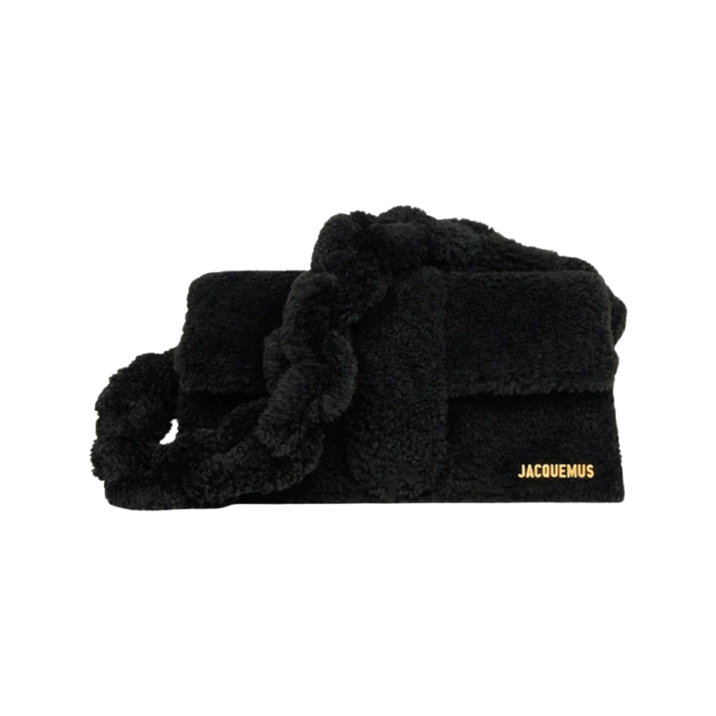 Jacquemus Le Bambidou Shearling Flap Bag Black
