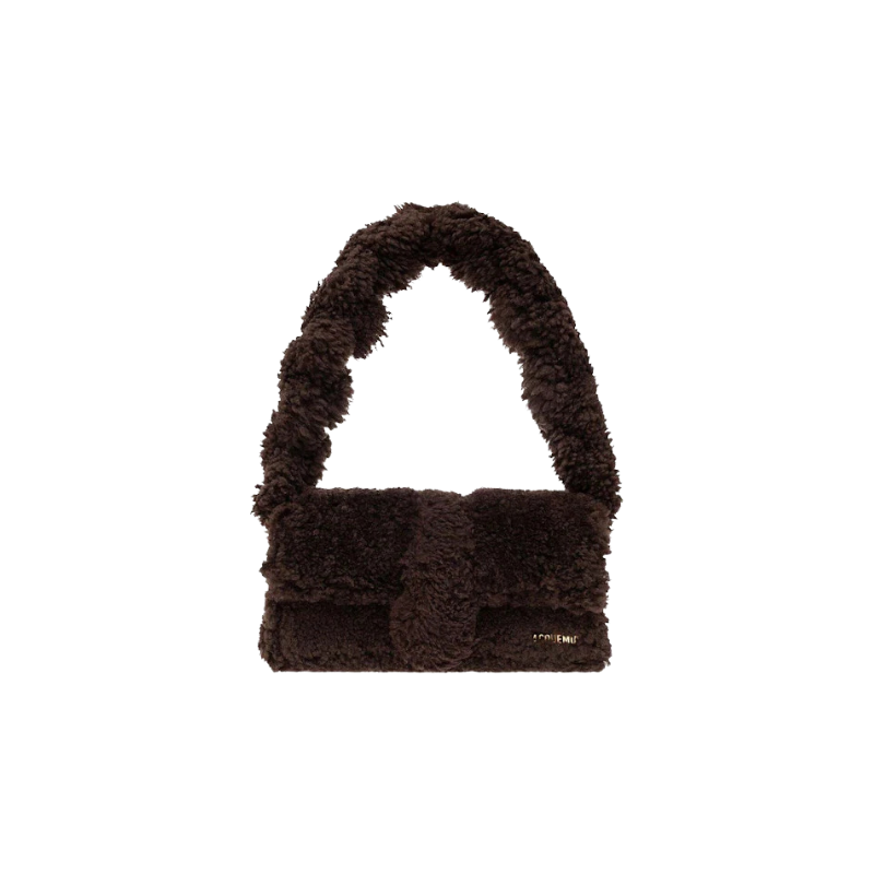 Jacquemus Le Bambidou Fur Shoulder Bag Dark Brown