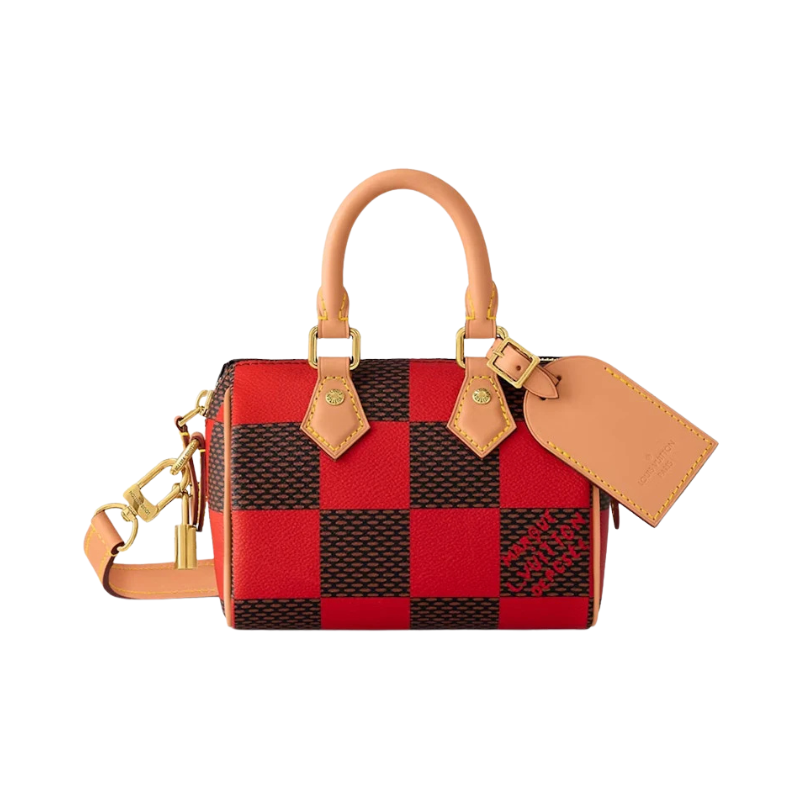 Louis Vuitton Nano Speedy Bandoulière Damier Pop Red