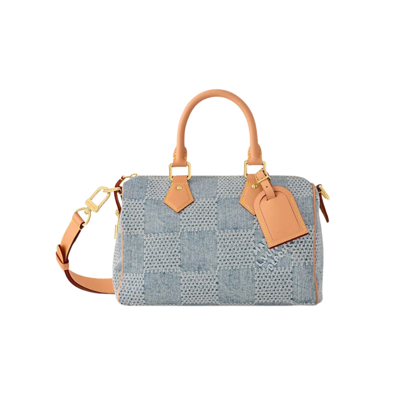Louis Vuitton Speedy 25 Bandouliere Damier Denim 3D Blue Denim