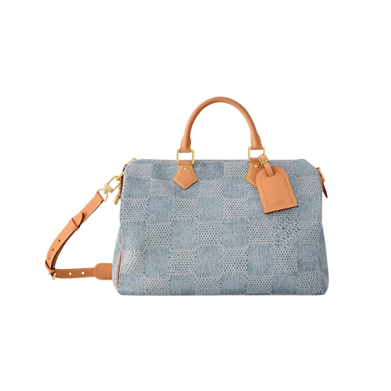 Louis Vuitton Speedy 40 Bandouliere Damier Denim 3D Blue Denim