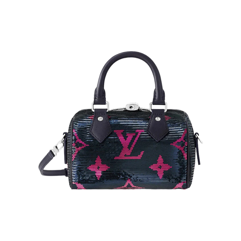 Louis Vuitton Speedy Bandouliere 18 Navy Fuchsia