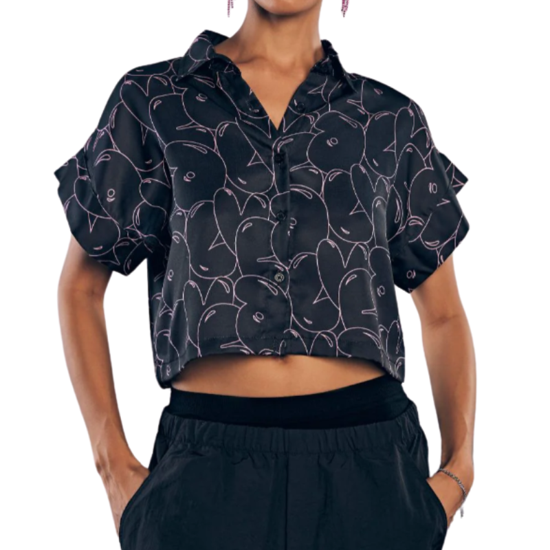 LOVICIDE PRINT CROP SHIRT