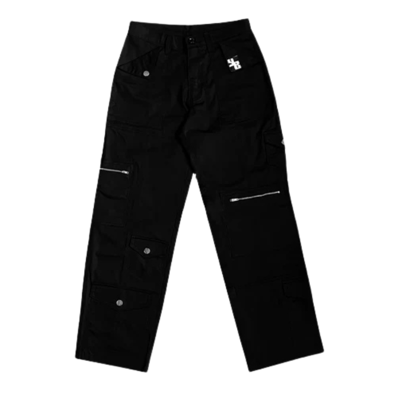 YB MISPLACED CARGO BLACK PANTS