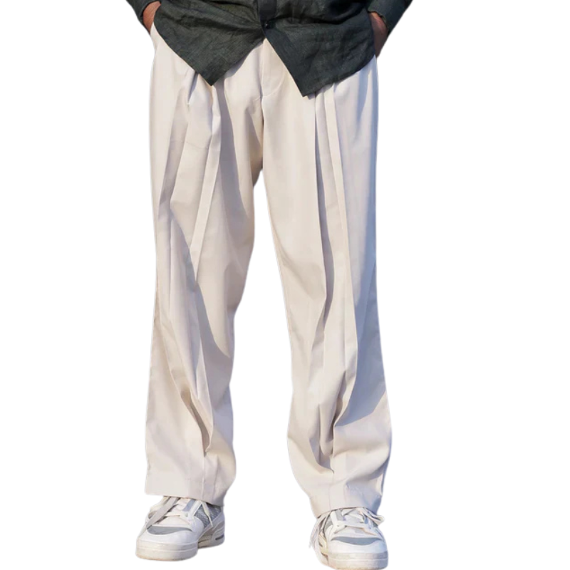 DABBA PLEAT CREAM PANTS