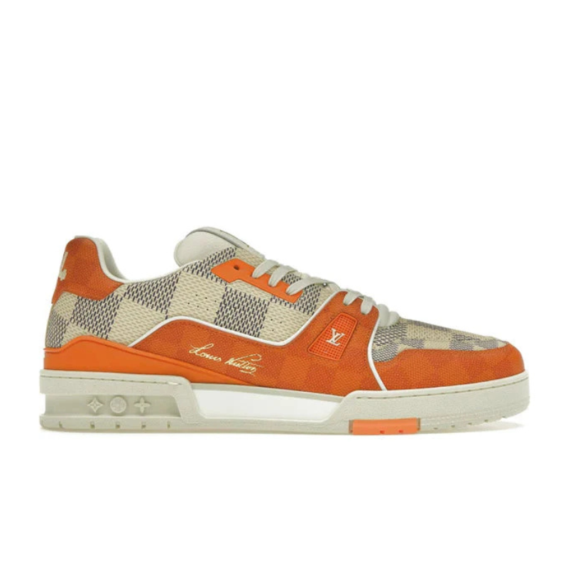 Louis Vuitton Lv Trainer Damier White Orange