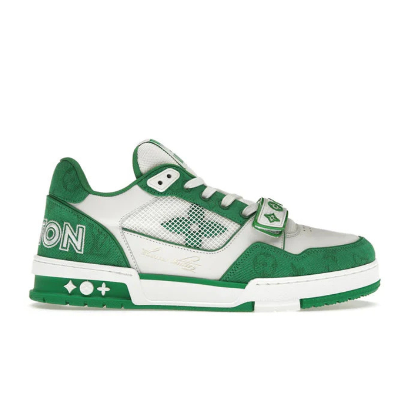Louis Vuitton Trainer Green Monogram Denim
