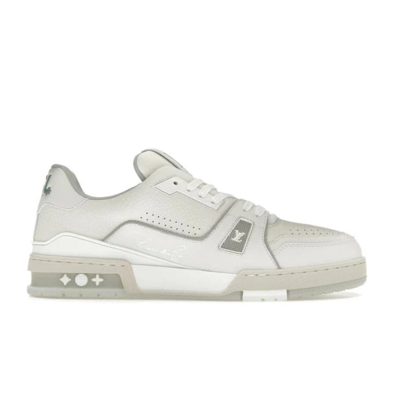 Louis Vuitton Trainer White Grey Signature