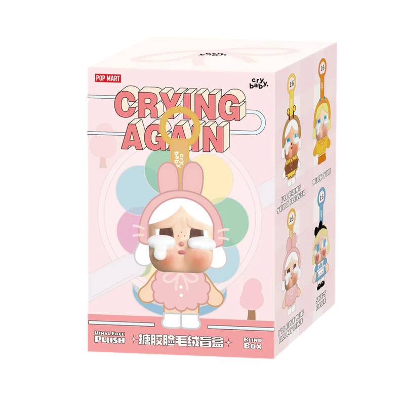 Pop Mart CryBaby Crying Again Series Vinyl Face Plush Single Blind Box (pack of 1)