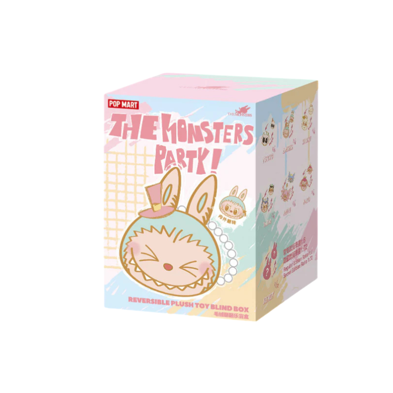 Pop Mart Labubu The Monsters Party Series Reversible Plush Doll Sealed Case